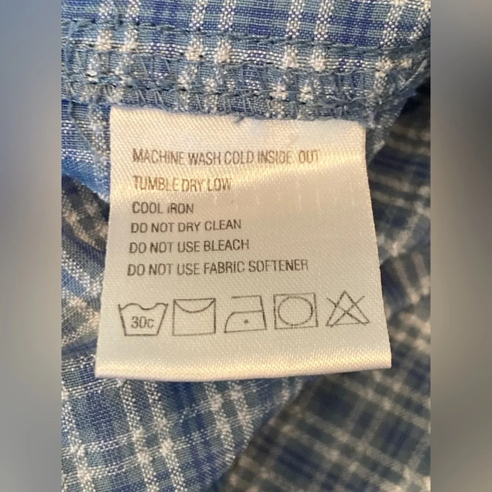 The North Face Men’s Vented Outdoors Plaid Button Down Shirt Light Blue Size XL